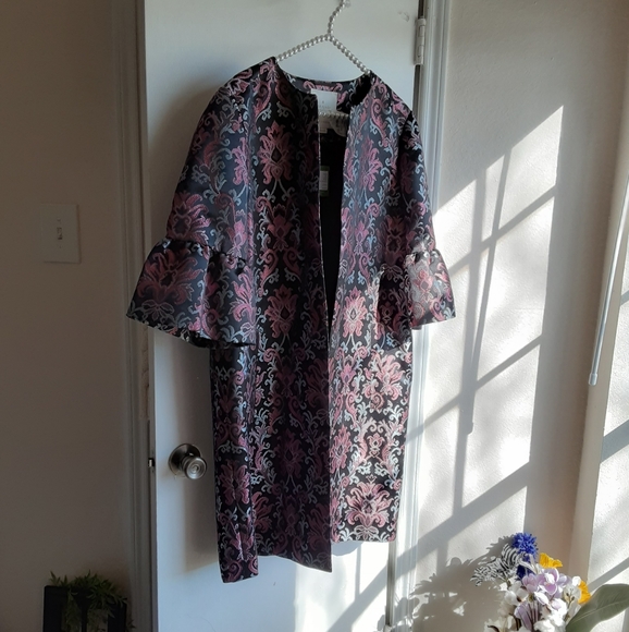 Kate Spade Lavender Jacquard Coat Size 10 - Picture 10 of 14